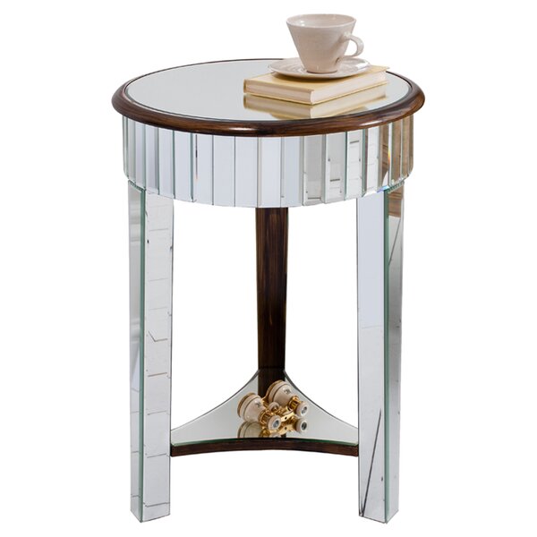 narrow mirrored bedside table